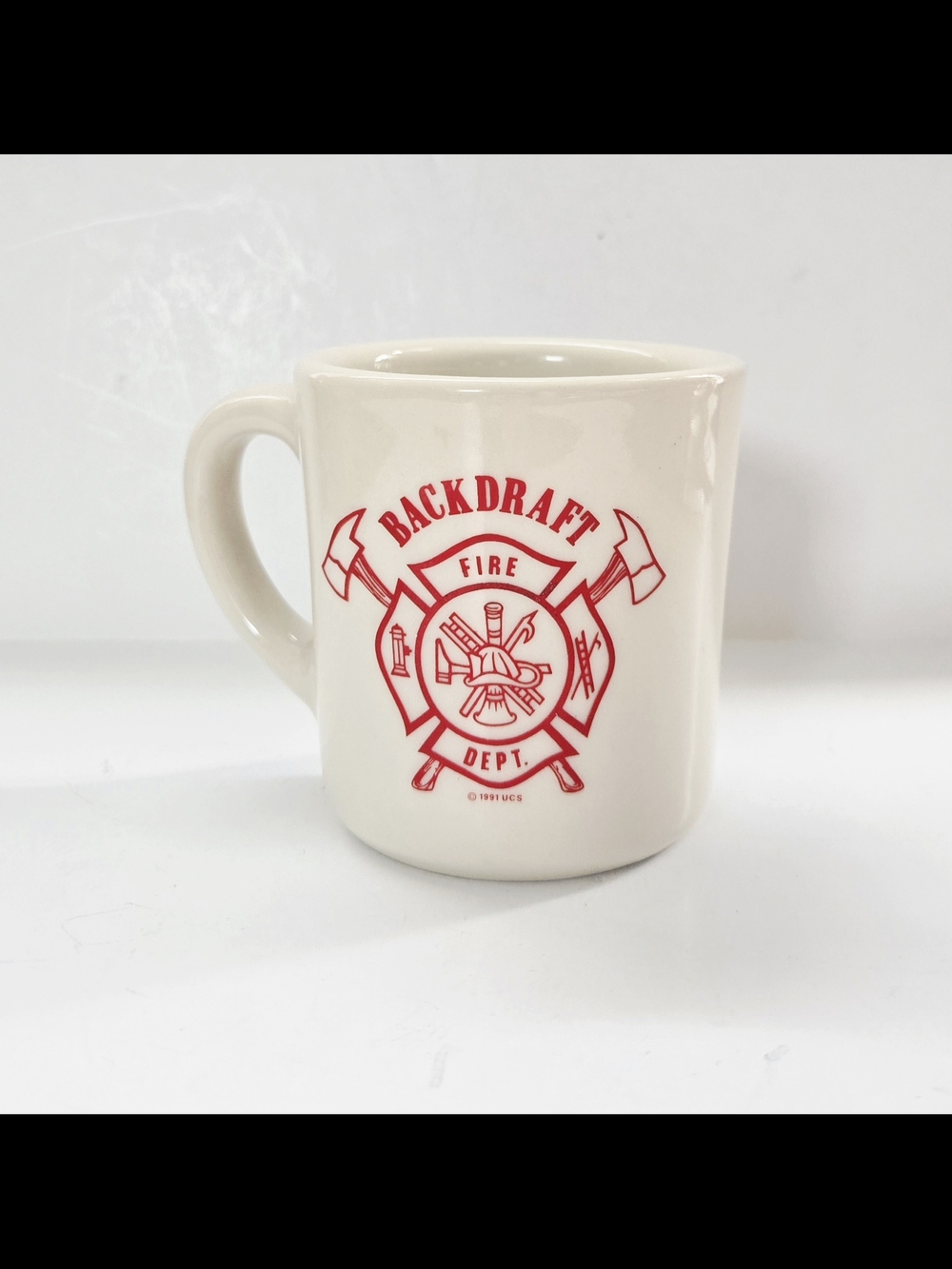 1991 Backdraft Fire Department White Diner Coffee Restaurant Ware Mug Universal